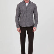 Men's Wool Button Down Shirt Black