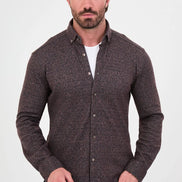 Men's Brown Wool Button Down Shirt