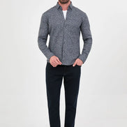 Men's Wool Button Down Shirt Gray