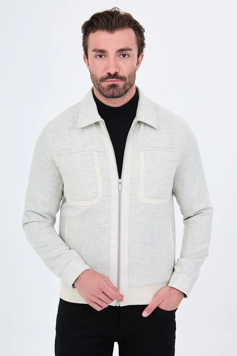 Men's Wool Harrington Jacket Gray