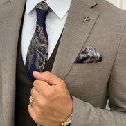 Miami Slim Fit Notch Lapel Brown Suit
