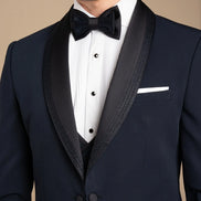 Navy Blue Glitter Shawl Lapel Tuxedo