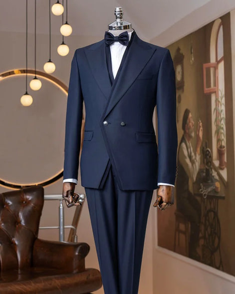 Navy Blue Italian Style Tuxedo