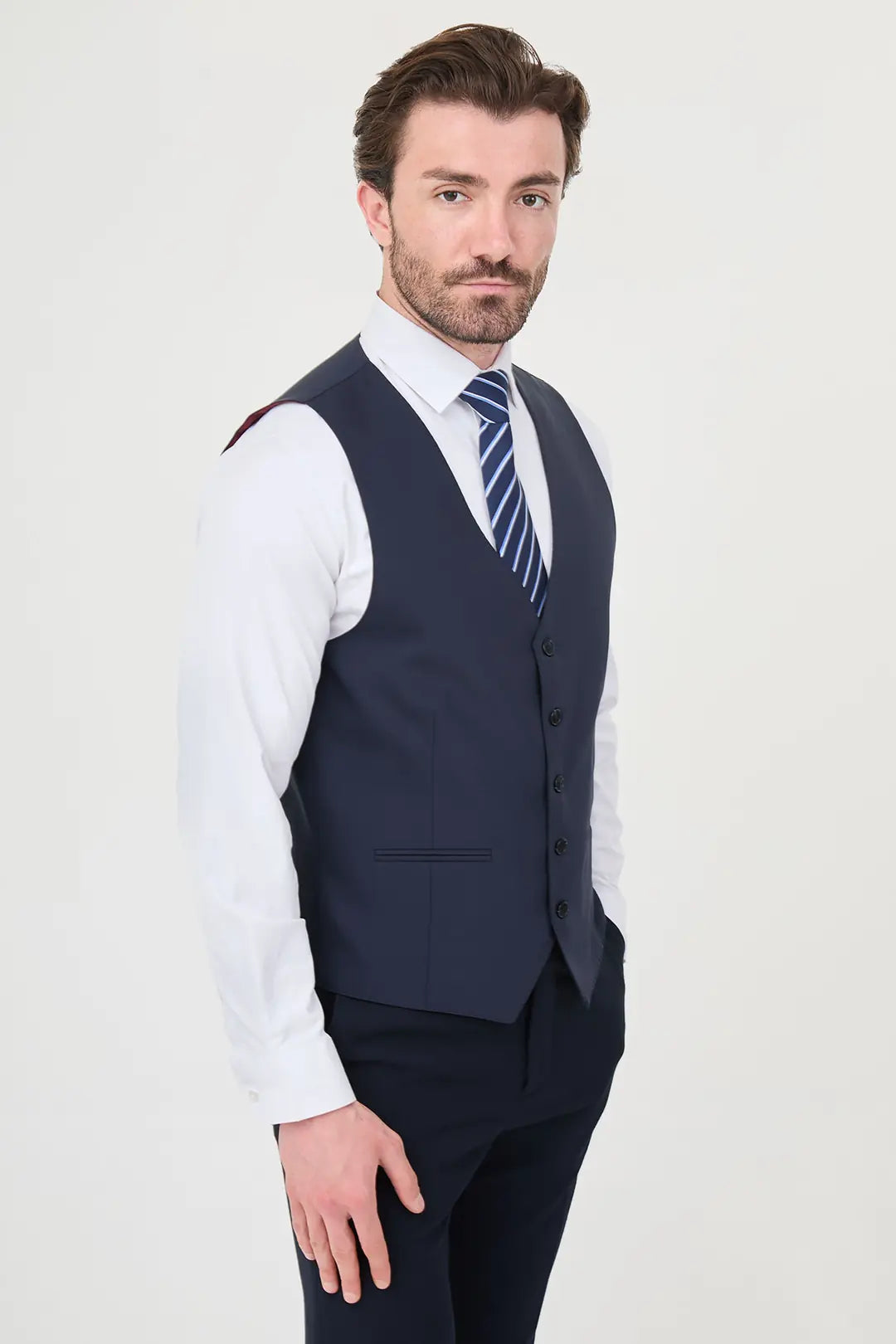 Navy Blue Slim Vest