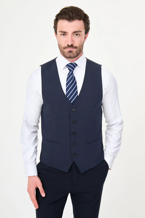 Navy Blue Slim Vest