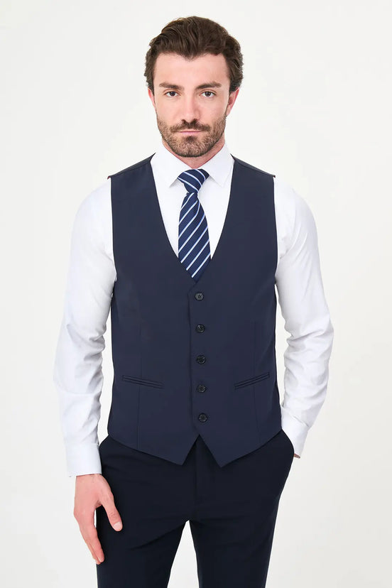 Navy Blue Slim Vest