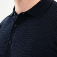 Navy ribbed sweater for men