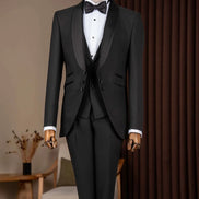 Noir Prestige 3 Piece Tuxedo - Black