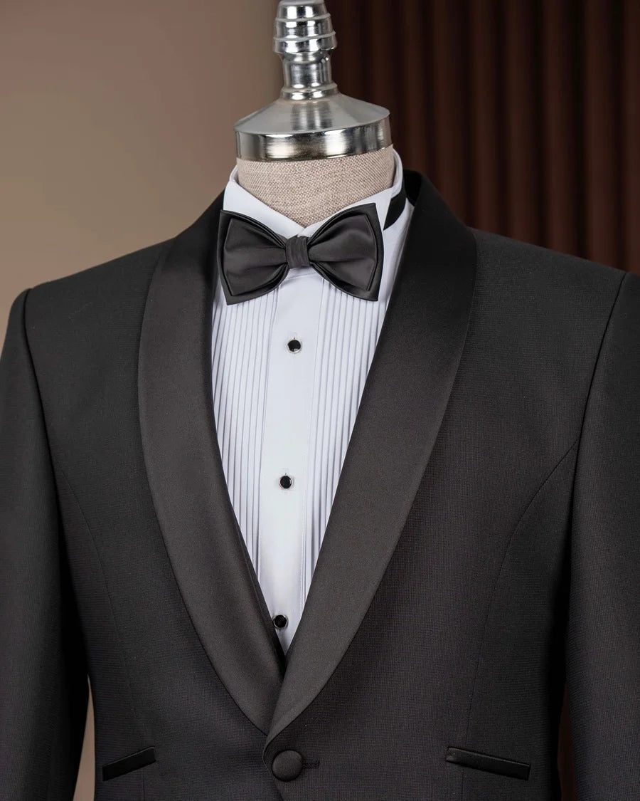 Noir Prestige 3 Piece Tuxedo - Black