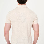 Paisley Knit Jacquard Polo - Beige