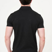 Black Paisley Knit Jacquard Polo