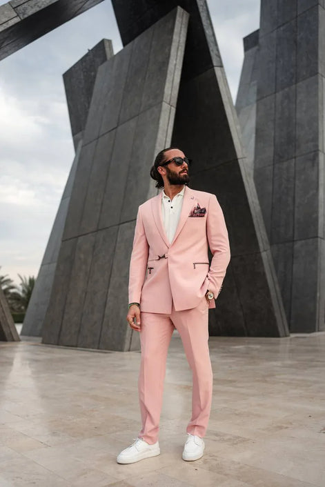 Marion 2 Piece Buckle Pink Suit