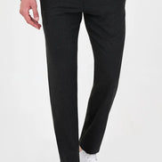 Pinstripe Wool Drawstring Trousers Black