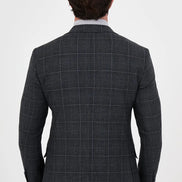 Plaid Navy Blue Wool Blazer