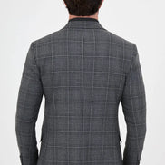 Plaid Black Wool Blazer