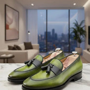 Green Tassel Loafers