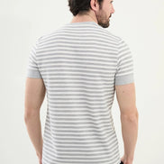 Striped Grey Crew Neck T-Shirt