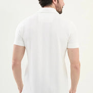Marina Striped Mens Polo Shirt Off White