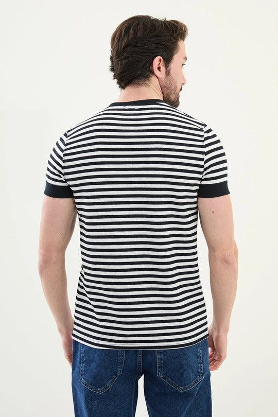 Navy Blue Crew Neck T-Shirt​