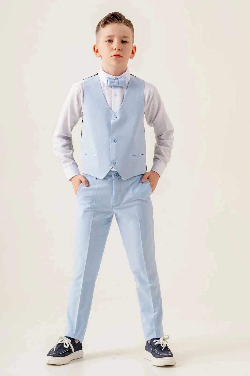Sturgis Baby Blue Slim Fit Boys Suit