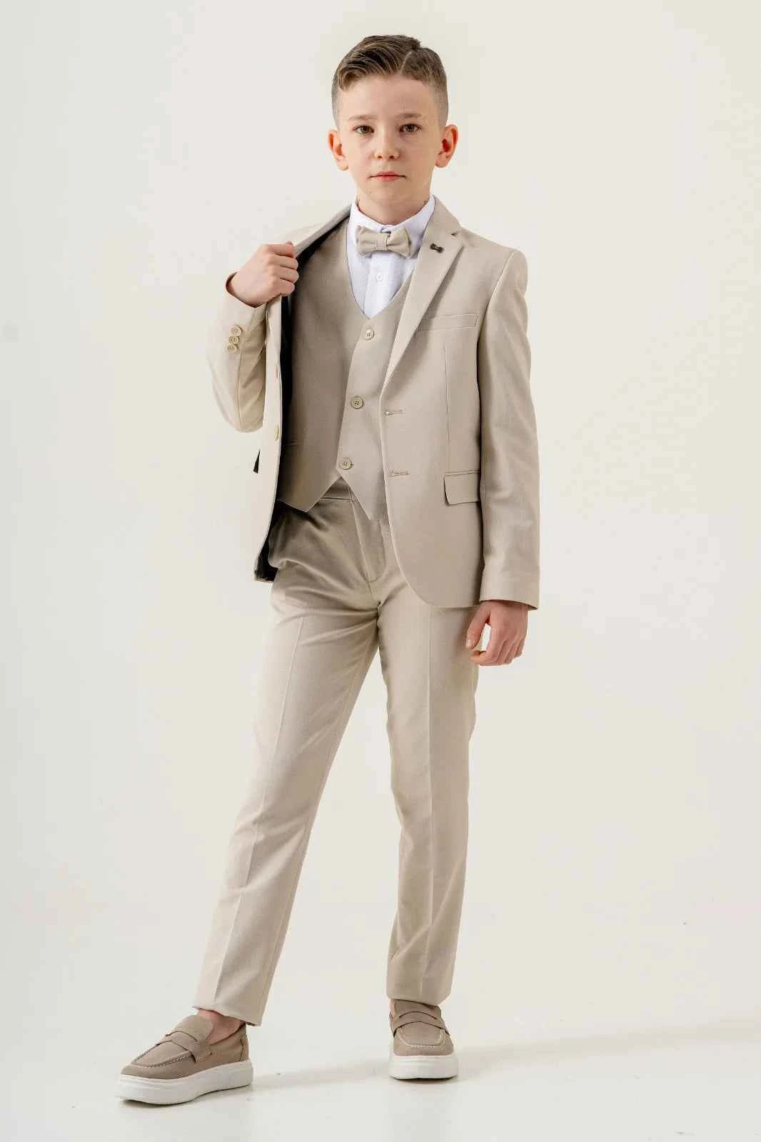 Sturgis Beige Slim Fit Boys Suit