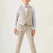 Sturgis Beige Slim Fit Boys Suit