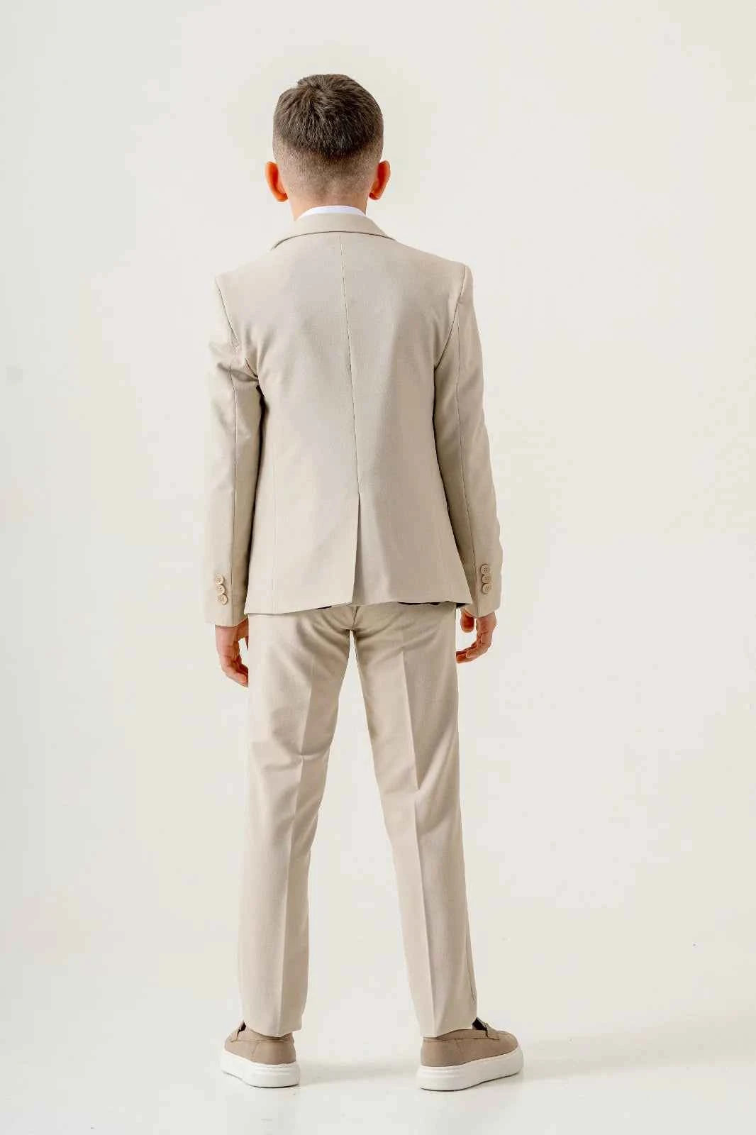 Sturgis Beige Slim Fit Boys Suit