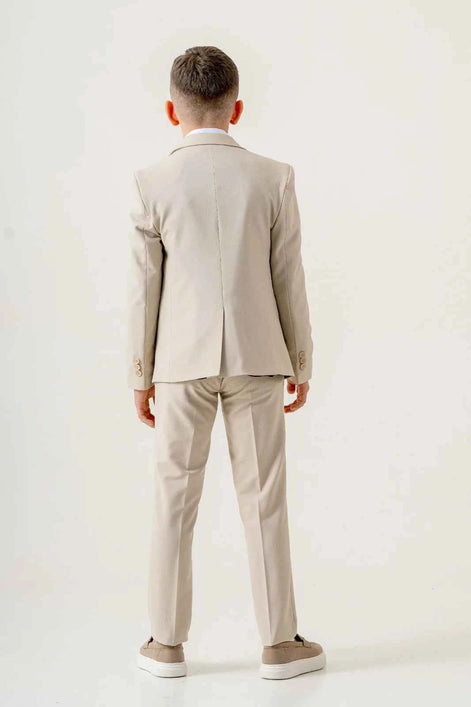 Sturgis Beige Slim Fit Boys Suit
