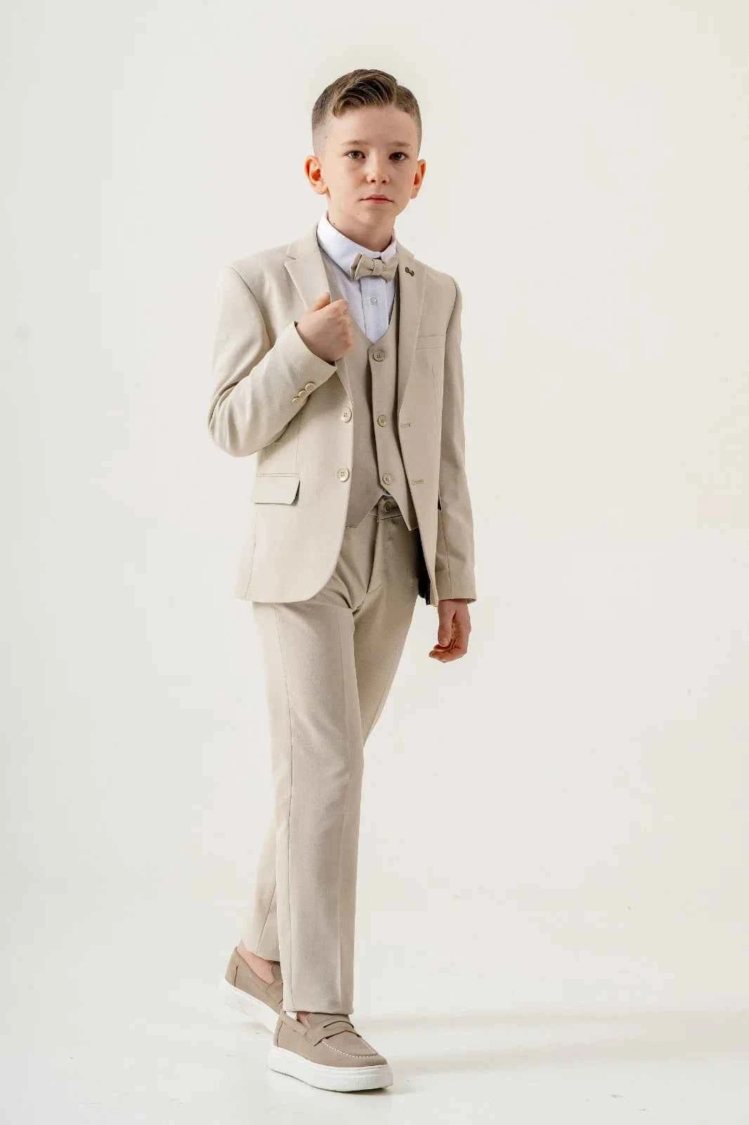 Sturgis Beige Slim Fit Boys Suit