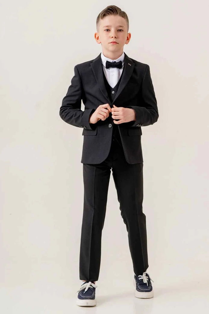 Sturgis Black Slim Fit Boys Suit