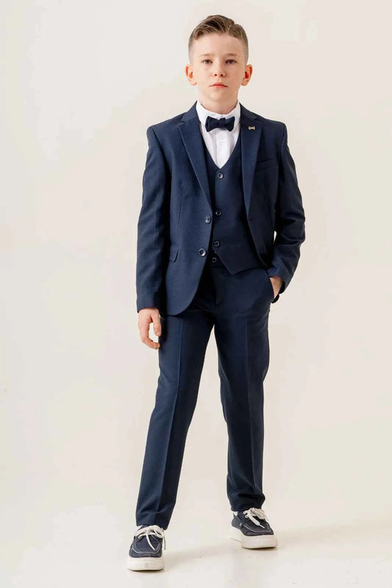 Sturgis Navy Blue Slim Fit Boys Suit