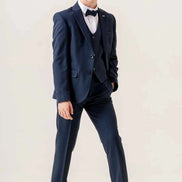 Sturgis Navy Blue Slim Fit Boys Suit