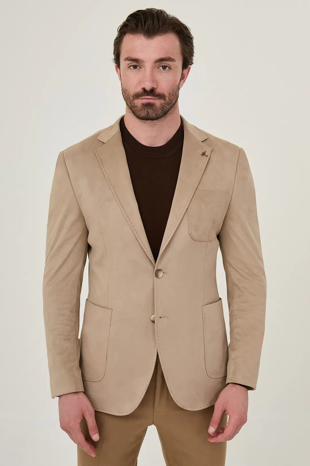Suede Blazer Beige