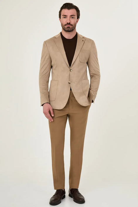 Suede Blazer Beige