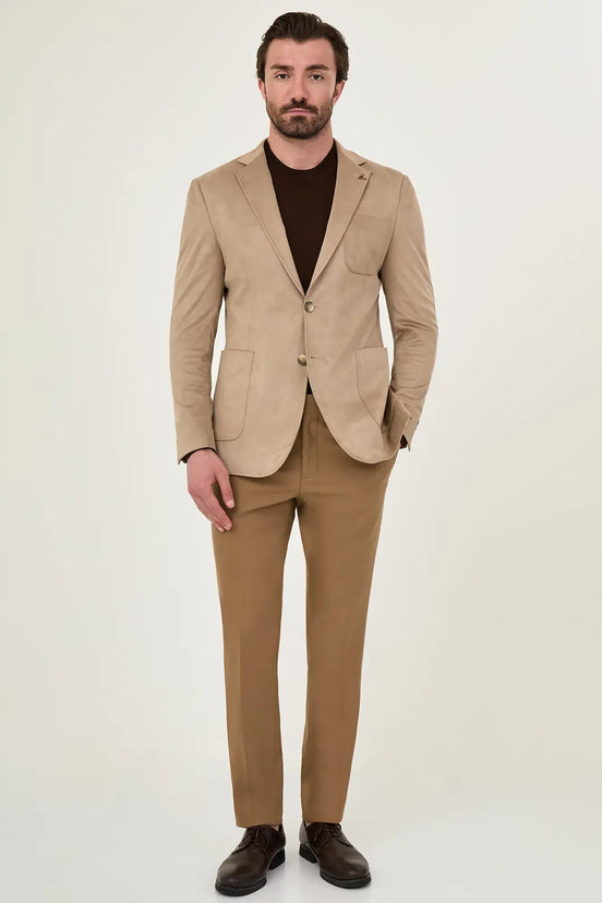 Suede Blazer Beige