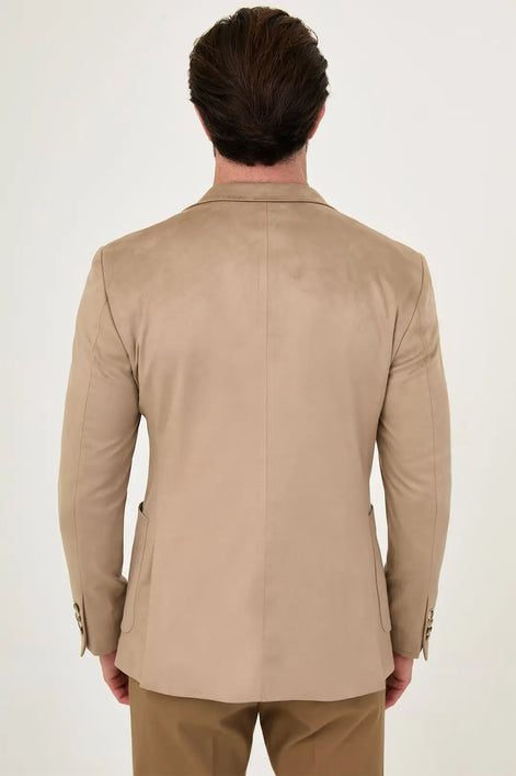 Suede Blazer Beige