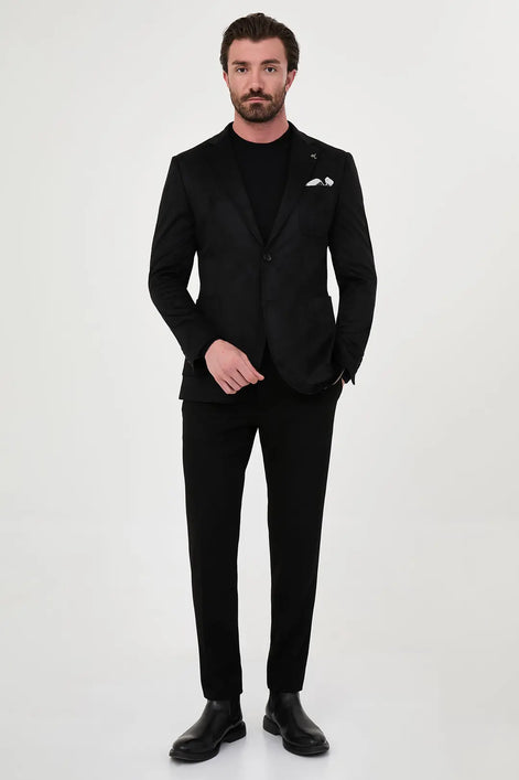 Suede Blazer Black