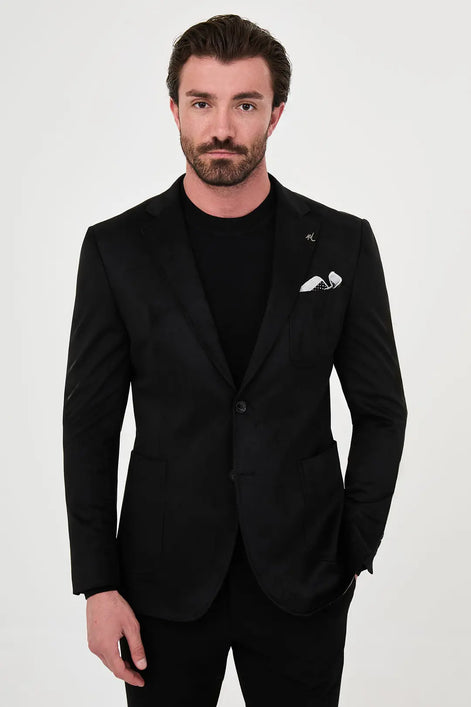Suede Black Blazer