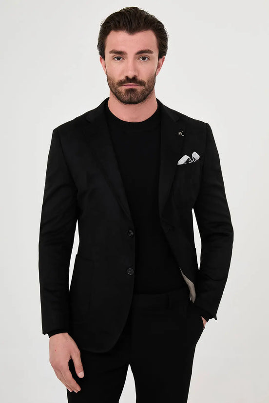 Suede Blazer Black