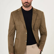 Suede Blazer Olive Green