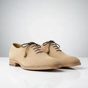 Beige Suede Oxford Shoes
