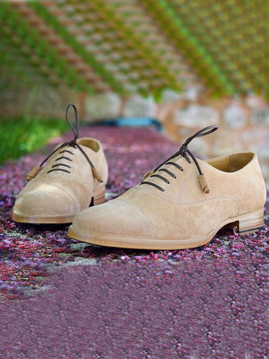 Camel Suede Oxfords
