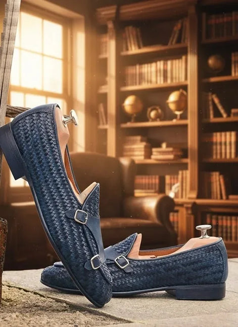 Navy Leather Shoes