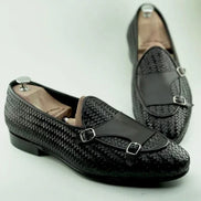 The Agatha Black Double Monk Strap Shoes