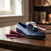 Navy Blue Tassel Loafers