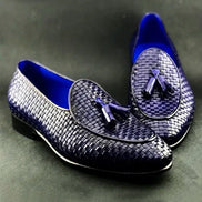 The Agatha Navy Blue Tassel Loafers