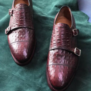 The Agrona Cap Toe Brown Double Monk Strap Shoes