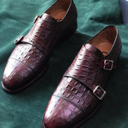 The Agrona Cap Toe Brown Double Monk Strap Shoes