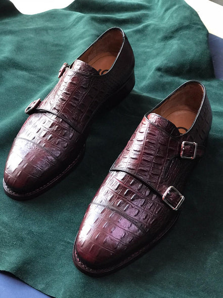 The Agrona Cap Toe Brown Double Monk Strap Shoes