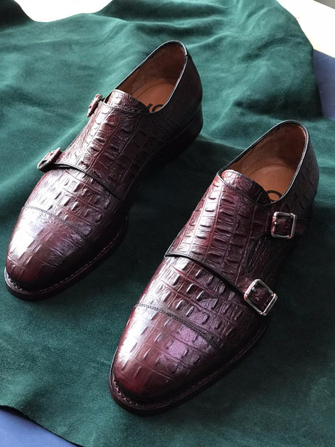 The Agrona Cap Toe Brown Double Monk Strap Shoes